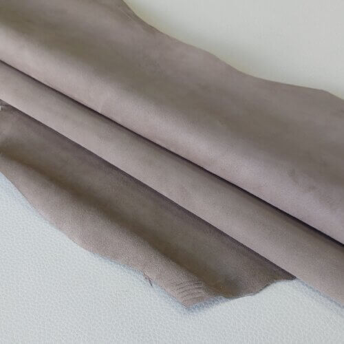 Haberdashery/Clothing leather - Gray/Brown, velour, soft, 1,0mm, 58x50cm - Image 2