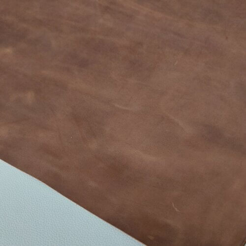 Haberdashery/upholstery leather - Brown, old effect, soft, 1,2-1,4mm - Image 3