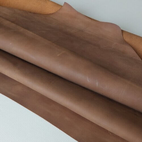 Haberdashery/upholstery leather - Brown, old effect, soft, 1,2-1,4mm - Image 2