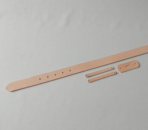 Vegetable tanned leather belt - not colored, 3,0-3,2mm, width 35mm, 120cm lenght - Image 3