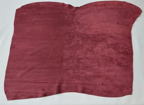 Haberdashery leather - Burgundy, velour, soft, 1,4mm, 100x80cm - Image 3
