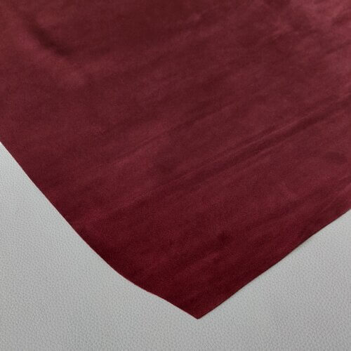 Haberdashery leather - Burgundy, velour, soft, 1,4mm, 100x80cm - Image 4