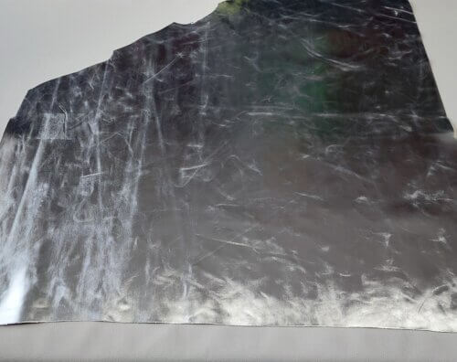 Haberdashery leather – Silver color, smooth, soft, 1,2mm, 90x90cm - Image 4