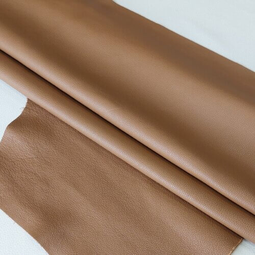 Haberdashery/upholstery leather – Light brown, small texture, soft, 1,6-1,8mm, 100x80cm - Image 3