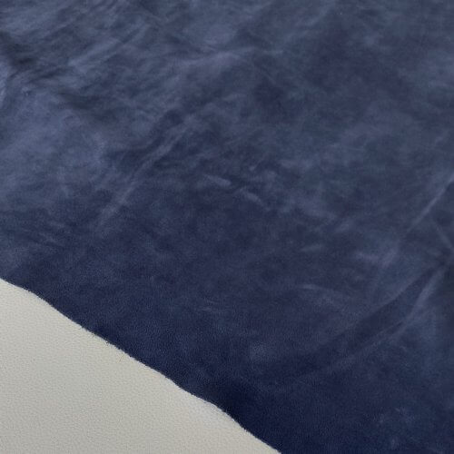 Haberdashery leather - Dark blue, velour, soft, 1,6mm - Image 3
