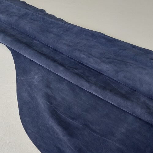 Haberdashery leather - Dark blue, velour, soft, 1,6mm - Image 2