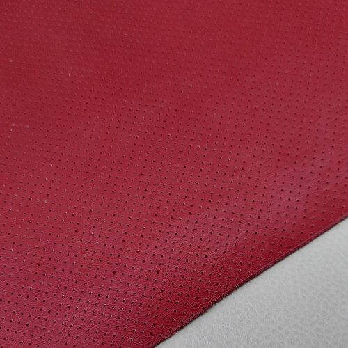 Natūrali oda - Raudona, perforuota MK3, minkšta, blizgi, 1,3mm, 115x100cm - Image 3