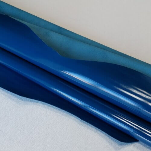 Haberdashery leather – Blue, medium soft, shiny, 0,9mm, 85x80cm - Image 2