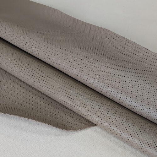 Natūrali oda - Cappuccino spalva, perforuota MK3, vidut. kietumo, 1,6-1,7mm, 90x90cm - Image 2