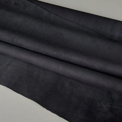 Haberdashery leather - Black, velour, medium soft, 1,6-1,8mm, 123x85cm - Image 2