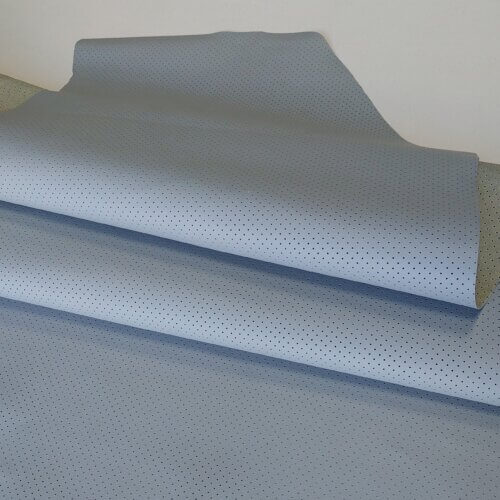Automotive leather - Light gray, soft, perforated MK-10, 1,3mm, 120x85cm - Image 2