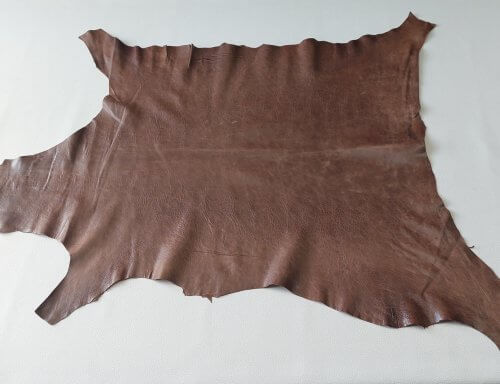 Haberdashery/Clothing leather - Brown, soft, "aged", 1,0mm, 80x65cm - Image 4