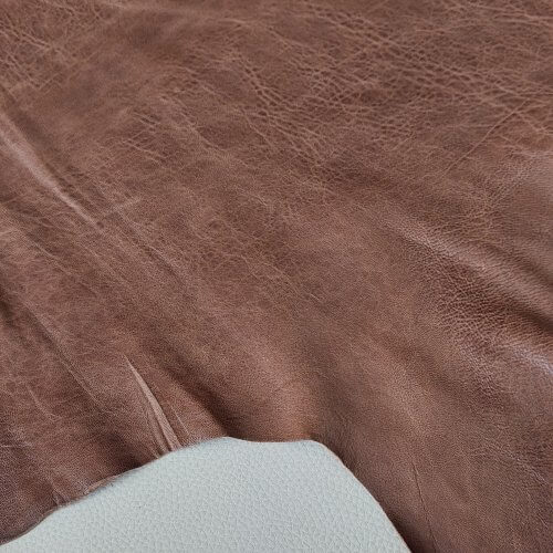 Haberdashery/Clothing leather - Brown, soft, "aged", 1,0mm, 80x65cm - Image 3