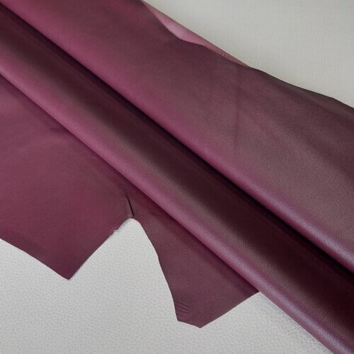 Galanterinė/drabužinė oda - Bordo, minkšta, lygi, 0,7mm - Image 2