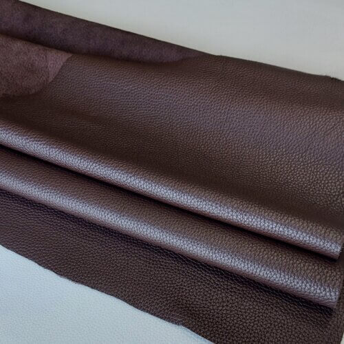 Haberdashery leather – Dark brown, soft, textured, 2,2-2,4mm, 100x100cm - Image 2