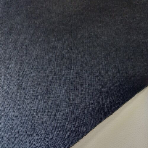 Haberdashery leather - Black, medium rigid, "Saffiano", 1,5mm - Image 3