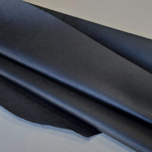 Haberdashery leather - Black, medium rigid, "Saffiano", 1,5mm - Image 2