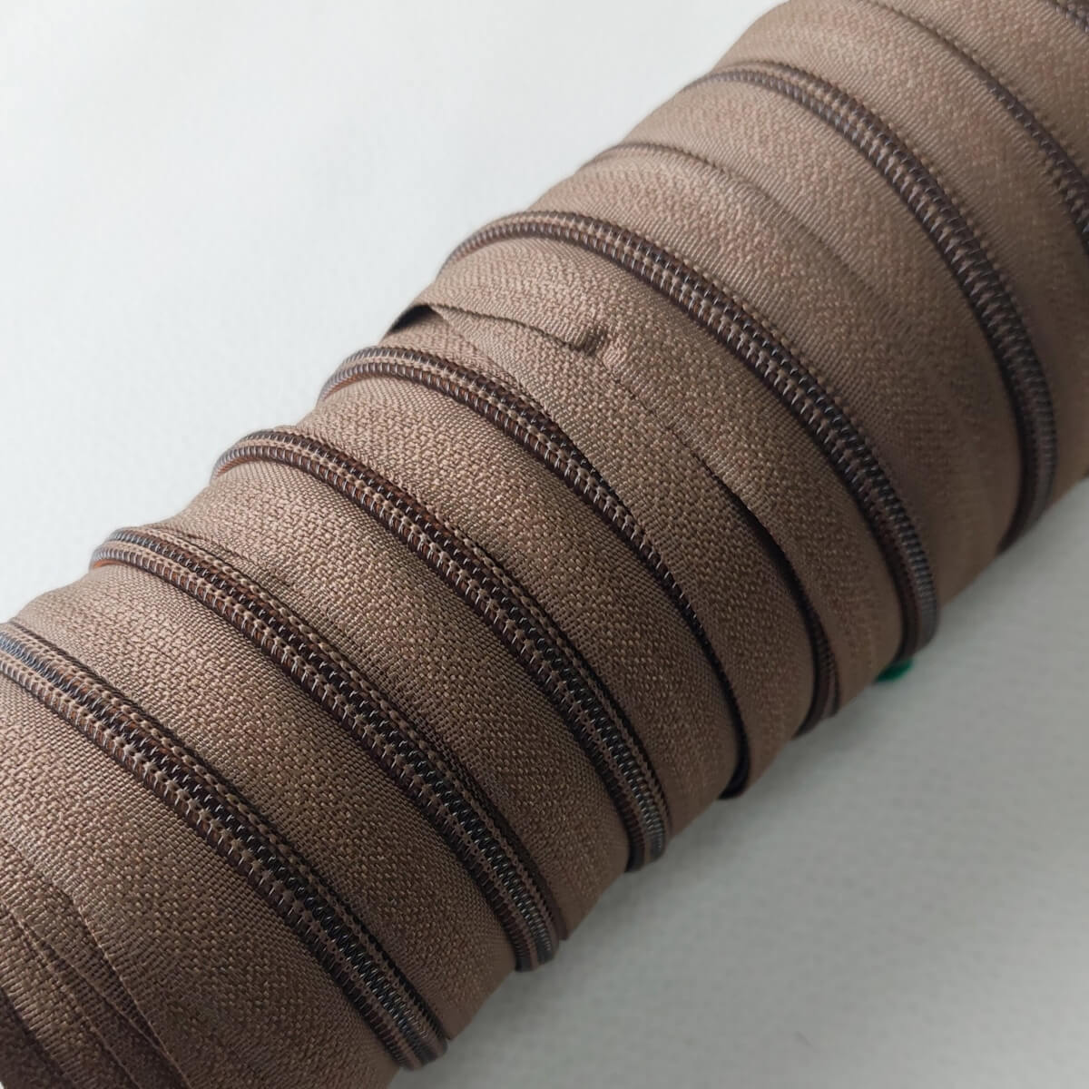 Zipper - Size 5, plastic, spiral, brown color - Image 4